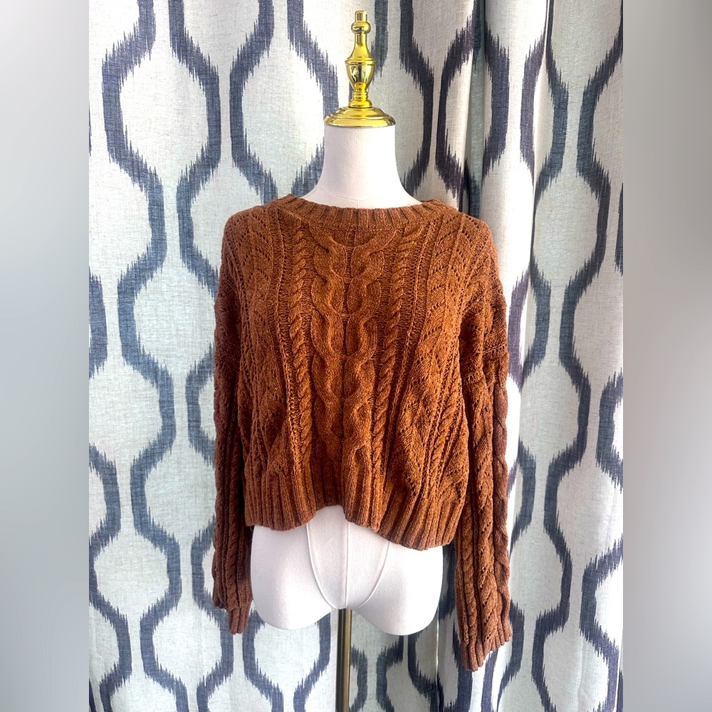 Pink Republic Rust Cable Knit Sweater